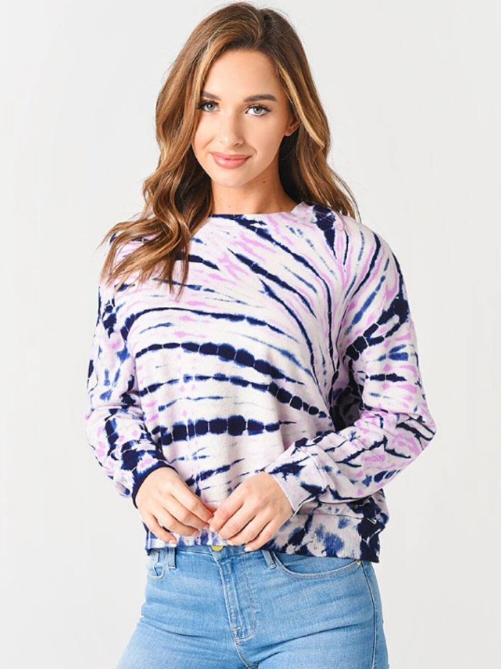 MONROW Bamboo Burst Tie Dye Boxy Sweatshirt S
